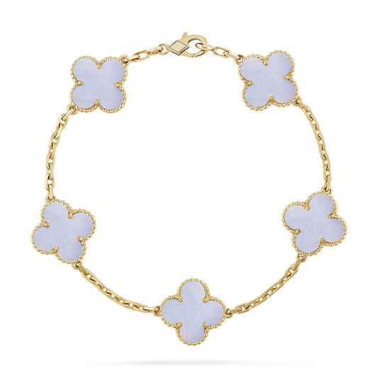 [Select] CLOVER 5 MOTIF PURPLE CHALCEDONY BRACELET COLLECTION