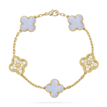 [Select] CLOVER 5 MOTIF PURPLE CHALCEDONY BRACELET COLLECTION
