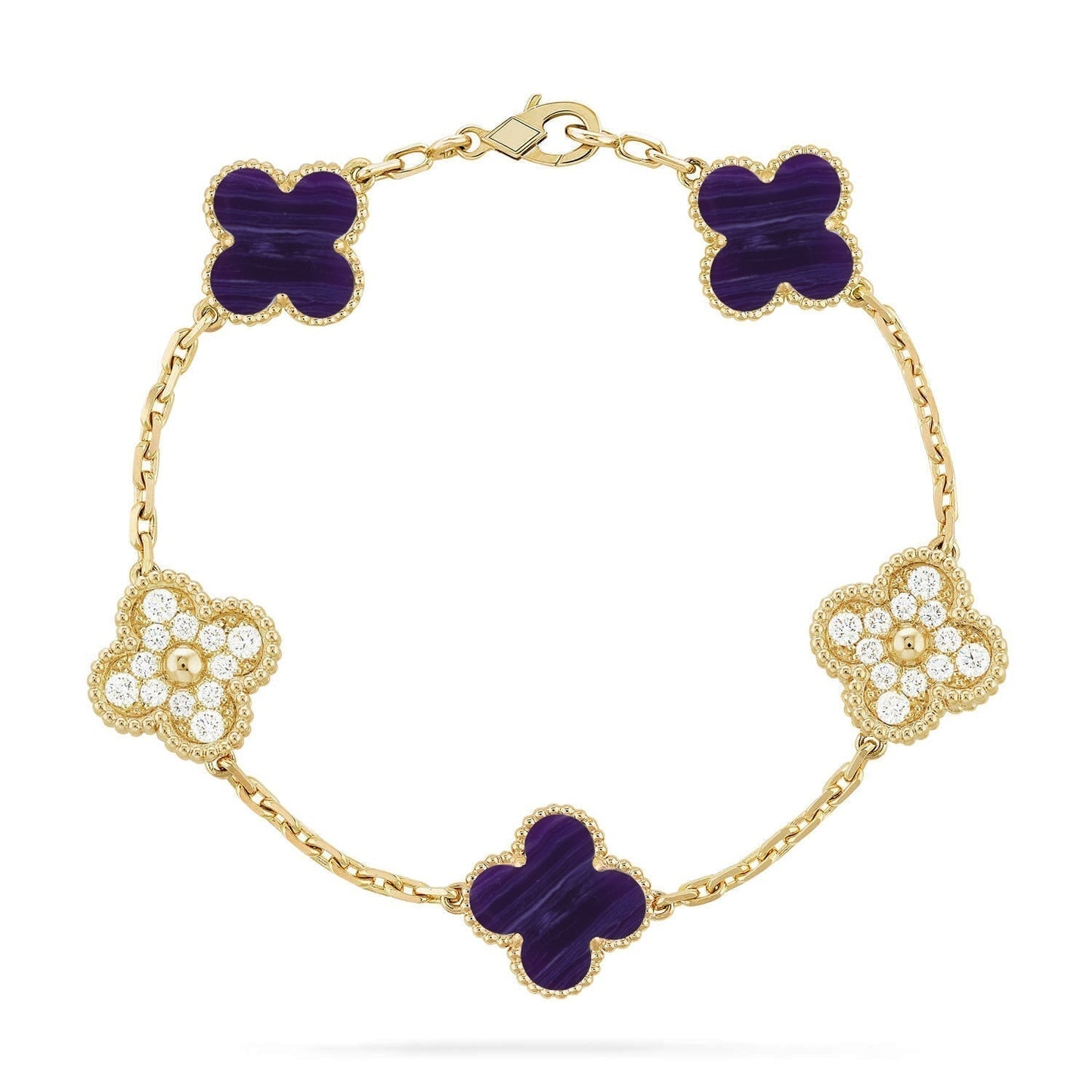 [Select]CLOVER 5 MOTIF PURPLE STRIPES BRACELET COLLECTION