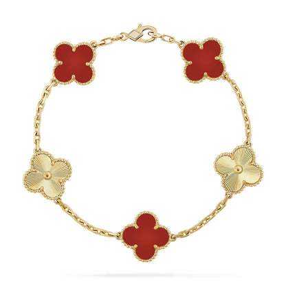 [Select] CLOVER 5 MOTIF RED CORNELIAN BRACELET COLLECTION