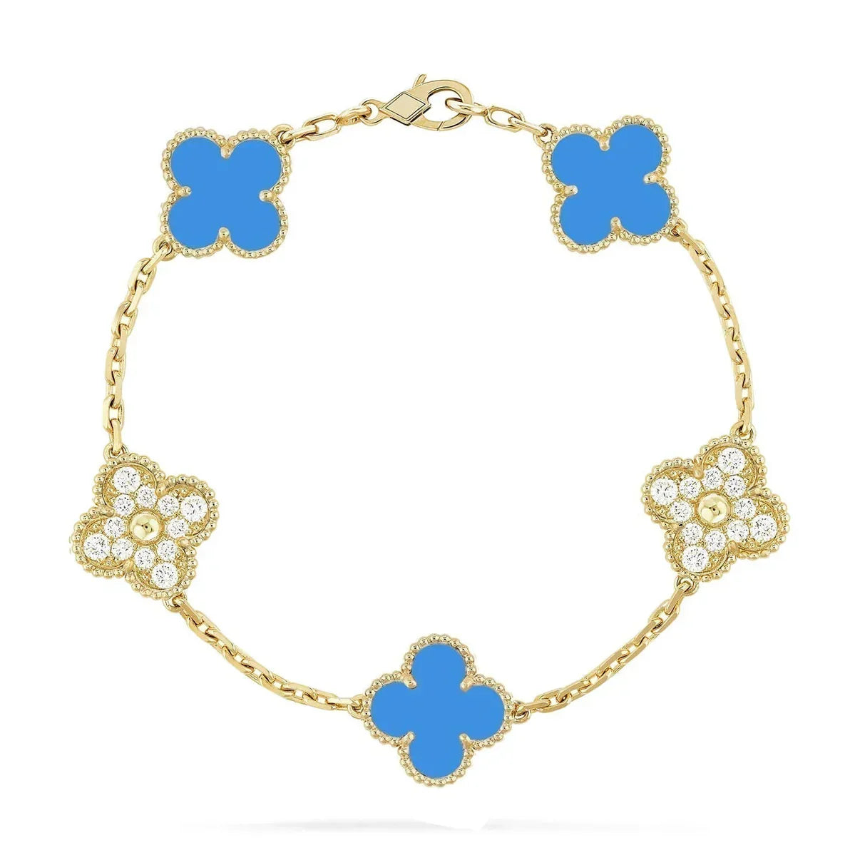 [Select] CLOVER 5 MOTIF BLUE AGATE BRACELET COLLECTION