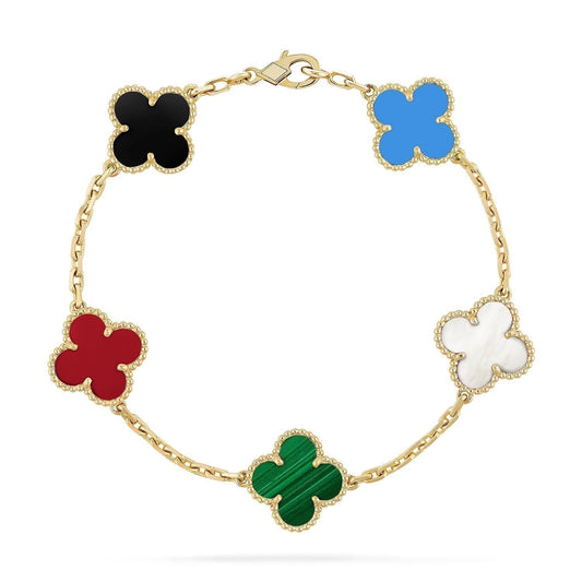 [Select]CLOVER 5 MOTIFS MULTICOLOR BRACELET