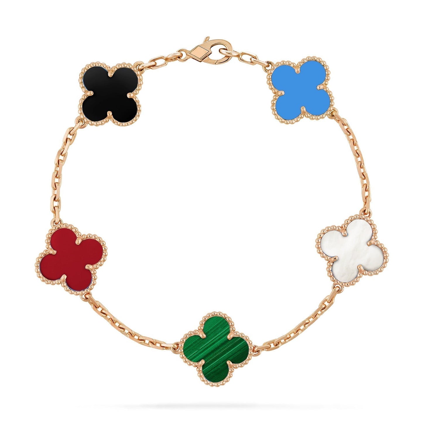 [Select]CLOVER 5 MOTIFS MULTICOLOR BRACELET