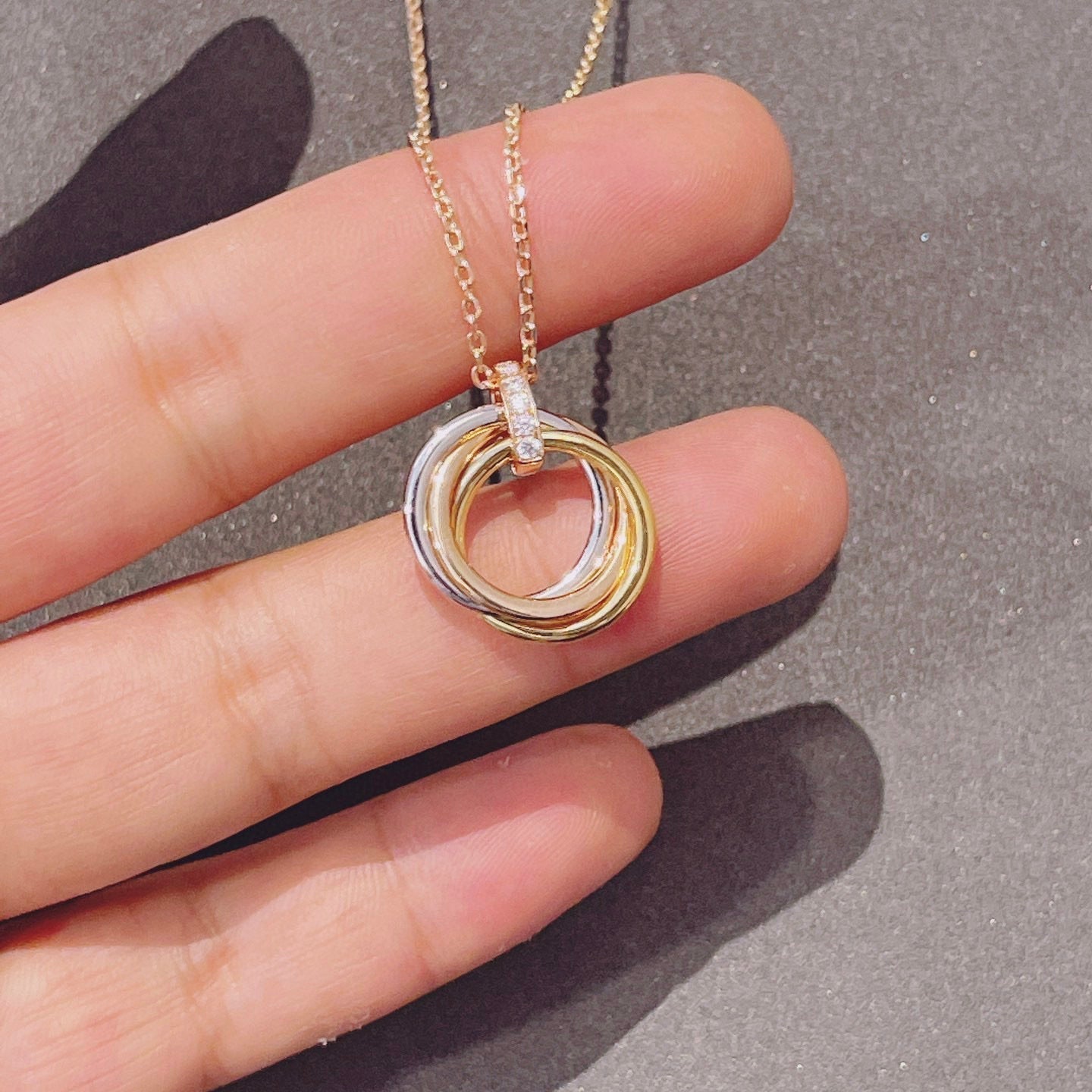 [Select]TRINITY NECKLACE GOLD  DIAMONDS