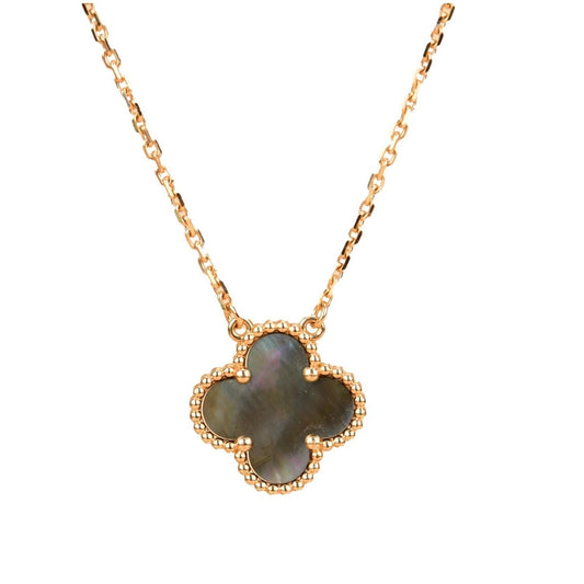 [Select]CLOVER 15MM  GRAY MOTHER OF PEARL NECKLACE