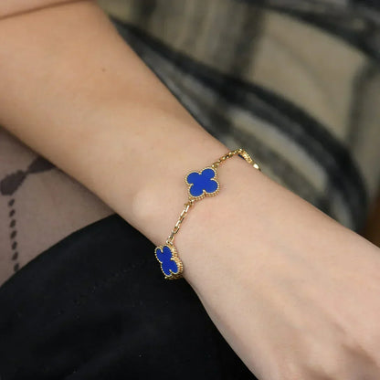 [Select] CLOVER 5 MOTIF BLUE AGATE BRACELET COLLECTION