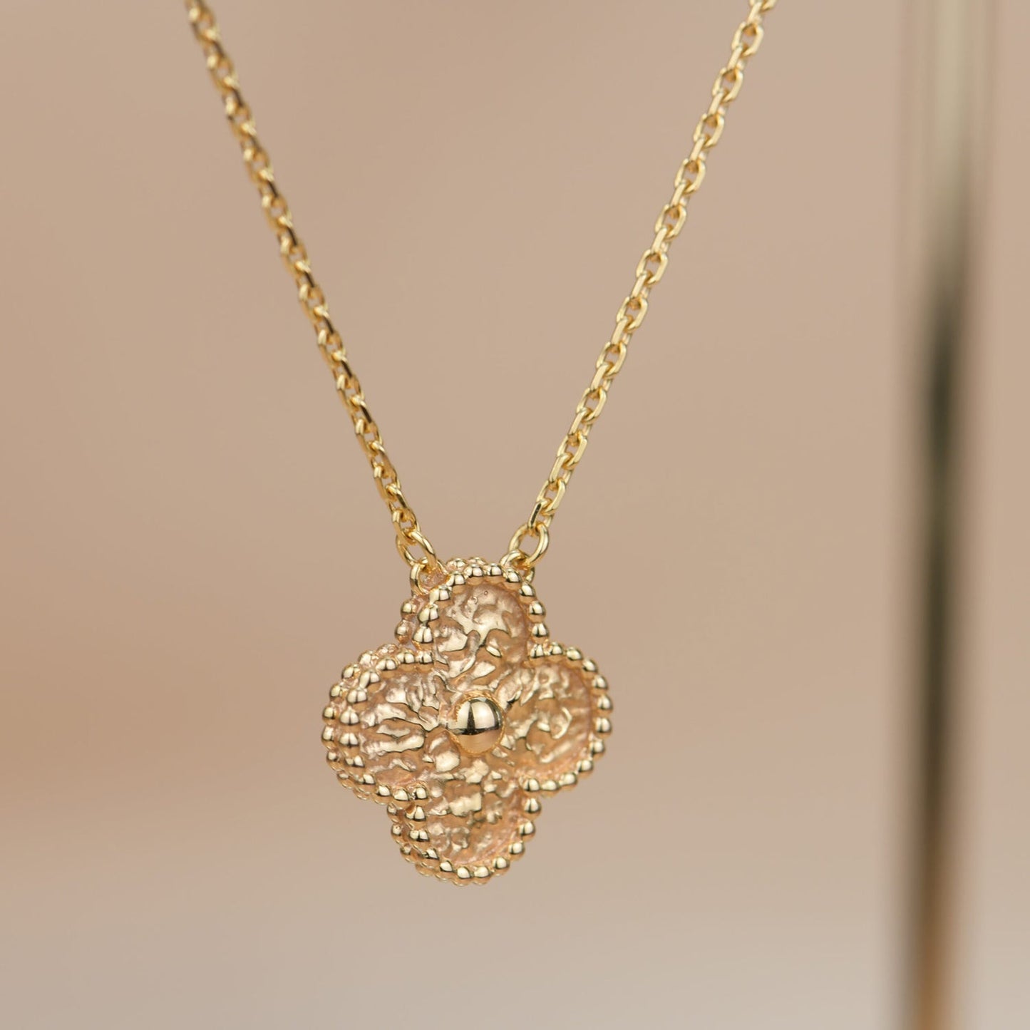[Select]CLOVER 15MM  BRONZING NECKLACE