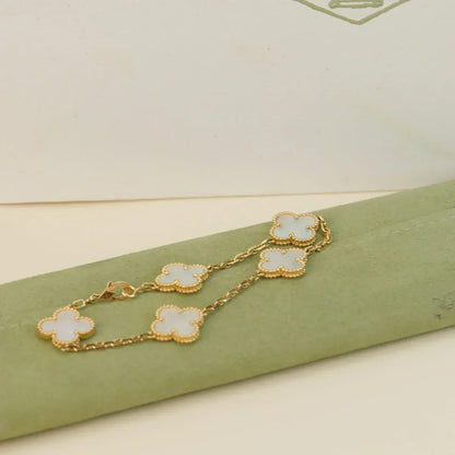 [Select]CLOVER WHITE PEARL MOP 5 MOTIF BRACELET COLLECTION