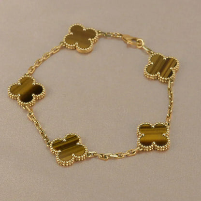 [Select] CLOVER 5 MOTIFS TIGER EYE BRACELET COLLECTION