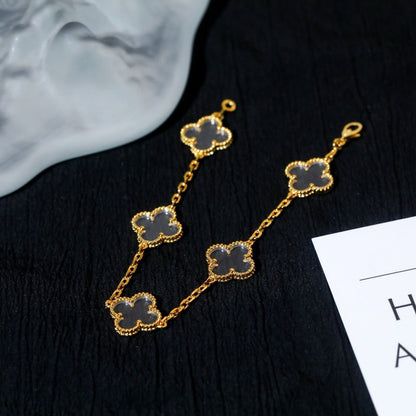 [Select]CLOVER 5 MOTIF ROCK CRYSTAL BRACELET