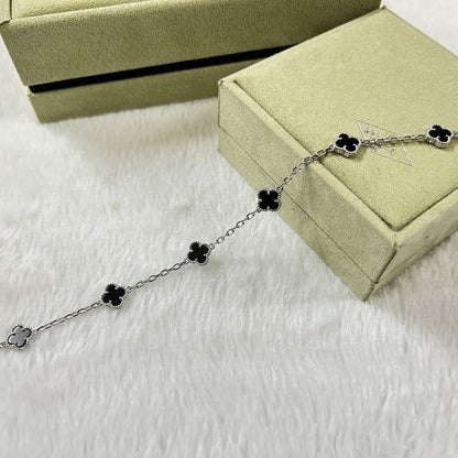 [Select]CLOVER 6 MOTIF  ONYXS BRACELET-w