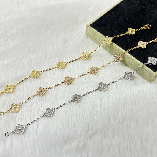 [Select]CLOVER 6 MOTIF DIAMOND BRACELET
