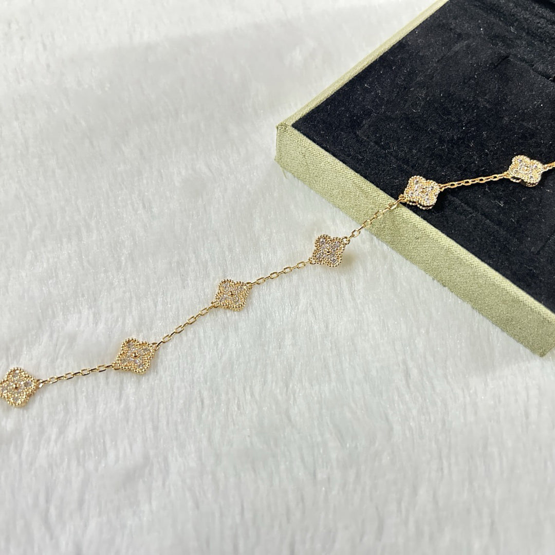 [Select]CLOVER 6 MOTIF DIAMOND BRACELET