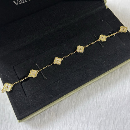 [Select]CLOVER 6 MOTIF DIAMOND BRACELET