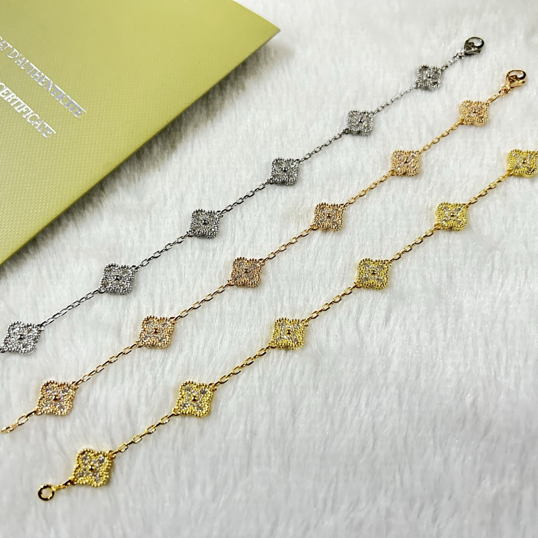 [Select]CLOVER 6 MOTIF DIAMOND BRACELET