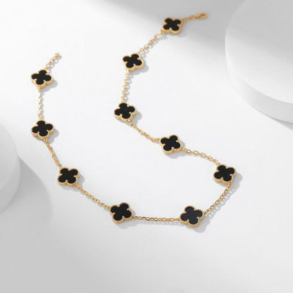 [Select]CLOVER 10 MOTIFS ONYX NECKLACE