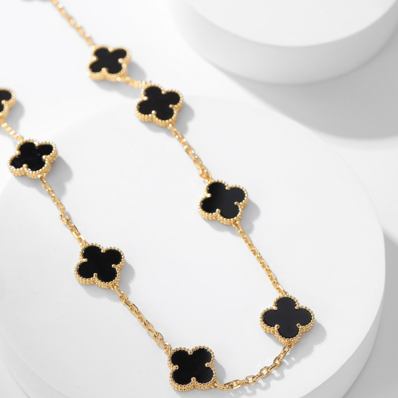 [Select]CLOVER 10 MOTIFS ONYX NECKLACE