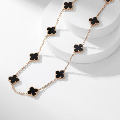 [Select]CLOVER 10 MOTIFS ONYX NECKLACE