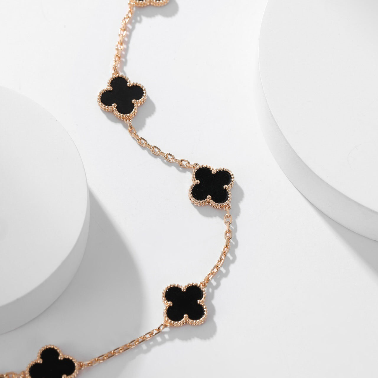 [Select]CLOVER 10 MOTIFS ONYX NECKLACE