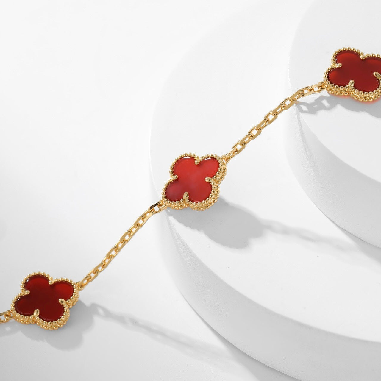 [Select]CLOVER 10 MOTIFS CARNELIAN NECKLACE