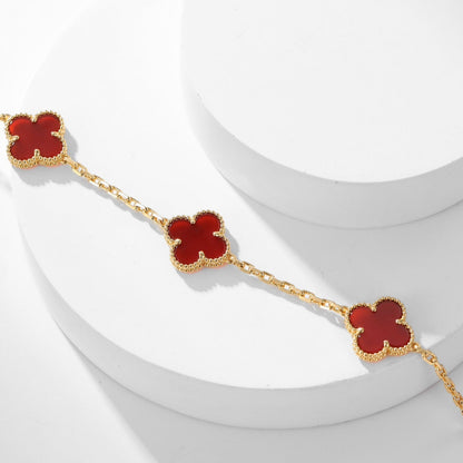 [Select]CLOVER 10 MOTIFS CARNELIAN NECKLACE