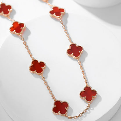 [Select]CLOVER 10 MOTIFS CARNELIAN NECKLACE