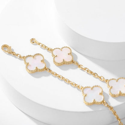 [Select]CLOVER 10 MOTIFS WHITE MOTHER OF PEARL NECKLACE