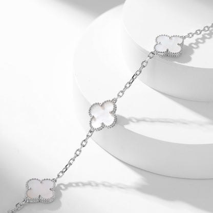 [Select]CLOVER 10 MOTIFS WHITE MOTHER OF PEARL NECKLACE