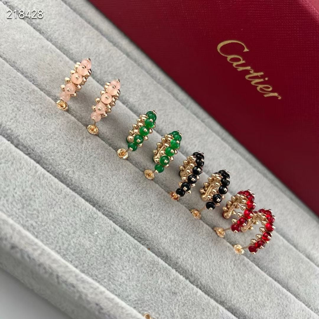 [Select]NEW COLORED GEMSTONE COLLECTION SMALL HOOP EARRINGS
