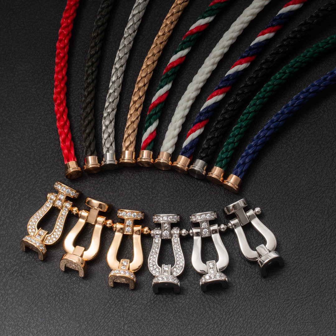[Select]FORCE LARGE HORSESHOE HALF DIAMOND BRACELET SILVER