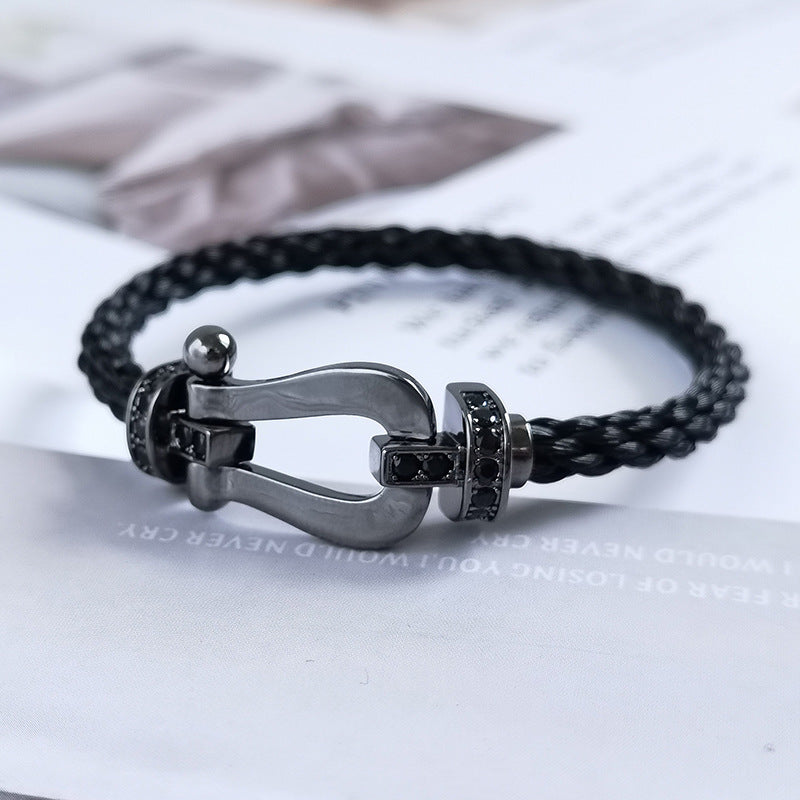 [Select]FORCE LARGE SERIES HORSESHOE BLACK SAMURAI BRACELET