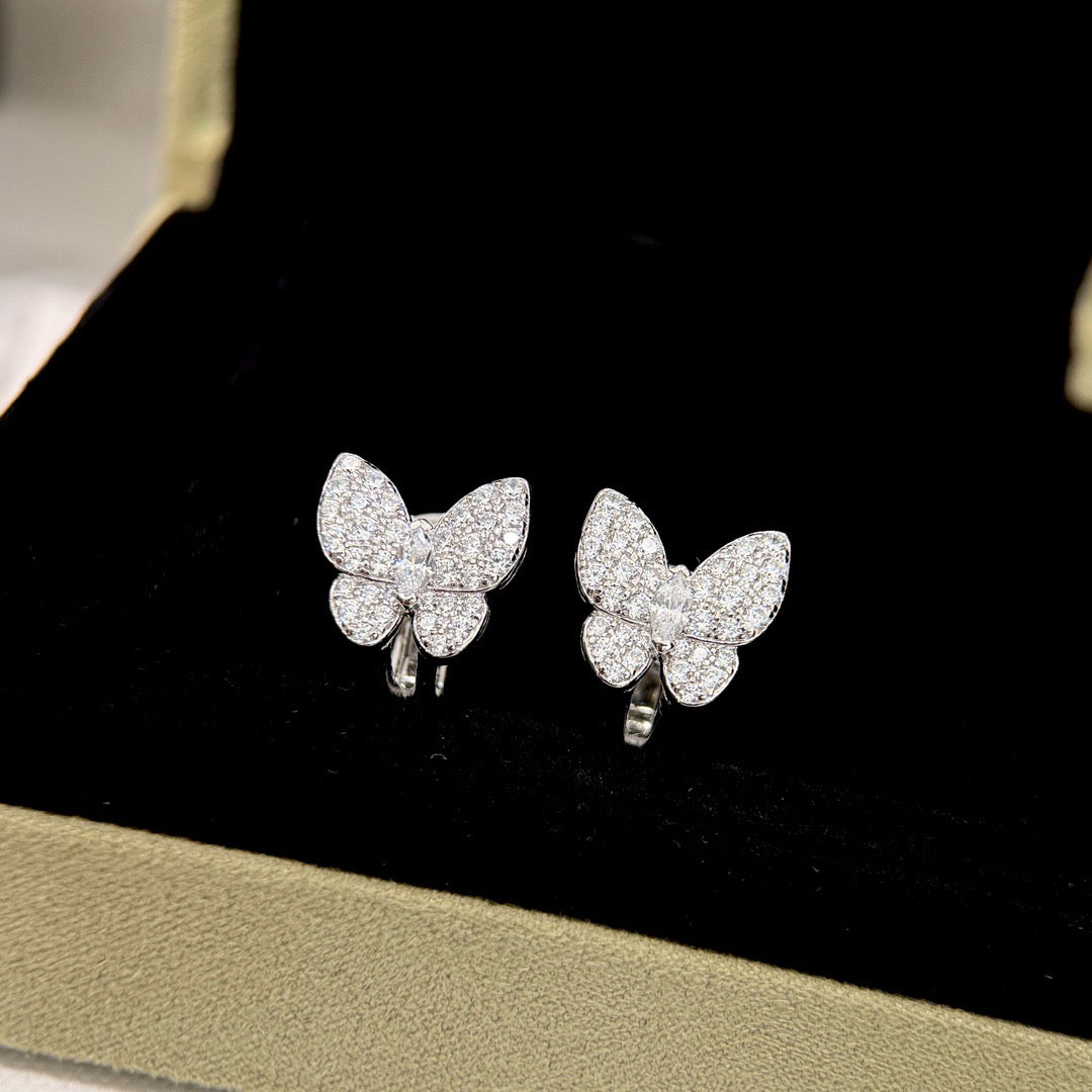 [Select]BUTTERFLY ALL DIAMOND EARRINGS
