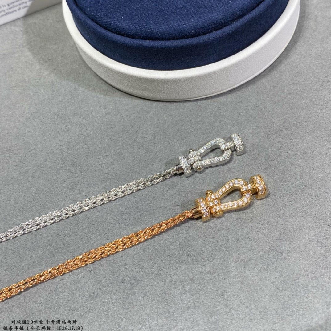 [Select]FORCE SMALL HORSESHOE  DIAMOND CHAIN ROPE BRACELET