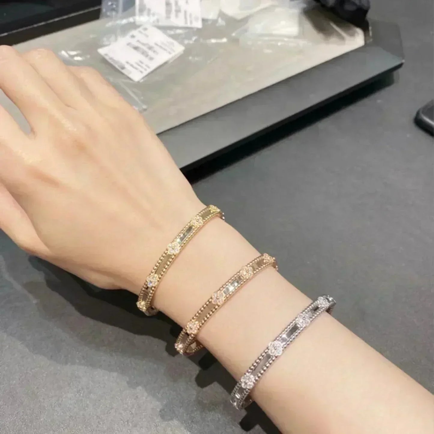 [Select]CLOVER BRACELET 4MM DIAMONDS