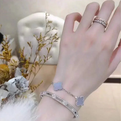 [Select] CLOVER 5 MOTIF PURPLE CHALCEDONY BRACELET COLLECTION
