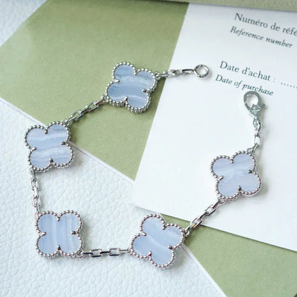 [Select] CLOVER 5 MOTIF PURPLE CHALCEDONY BRACELET COLLECTION