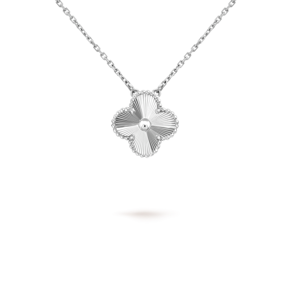 [Select]CLOVER 15MM LASER NECKLACE SILVER
