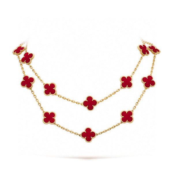 [Select]CLOVER 20 MOTIFS CARNELIAN NECKLACE