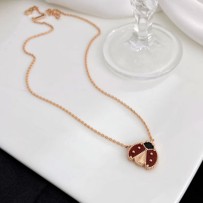 [Select]LUCKY  CARNELIANS LADYBUG NECKLACE
