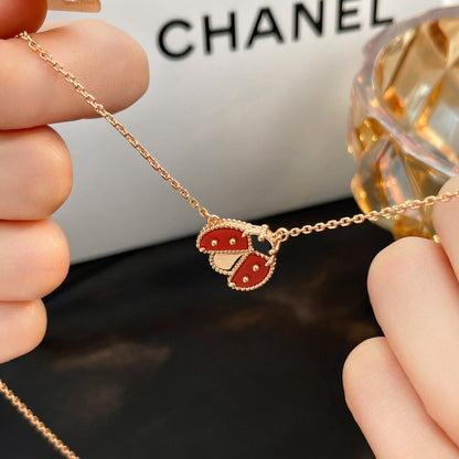 [Select]LUCKY  CARNELIANS LADYBUG NECKLACE