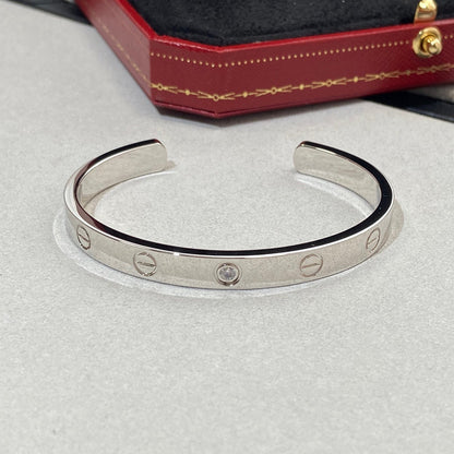 [Select]LOVE BRACELET 6.1MM 1 DIAMOND OPEN CUFF