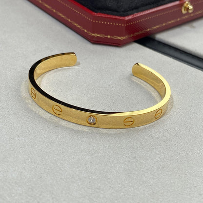 [Select]LOVE BRACELET 6.1MM 1 DIAMOND OPEN CUFF
