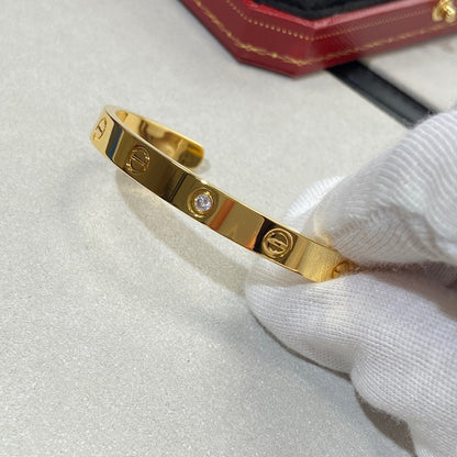 [Select]LOVE BRACELET 6.1MM 1 DIAMOND OPEN CUFF