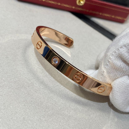 [Select]LOVE BRACELET 6.1MM 1 DIAMOND OPEN CUFF