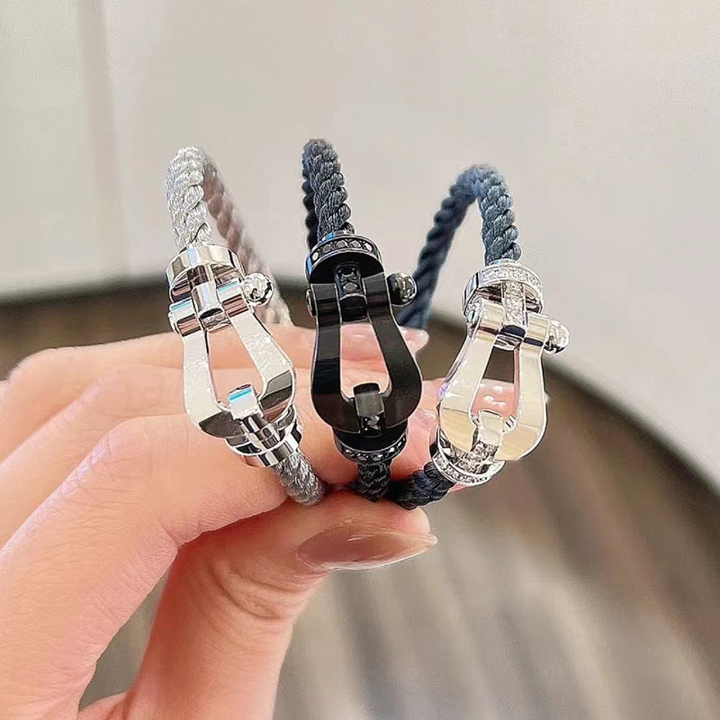 [Select]FORCE LARGE HORSESHOE FULL DIAMOND BRACELET Select GOLD