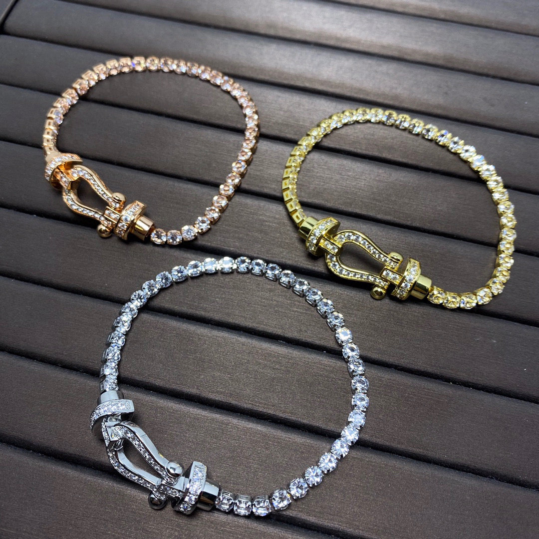 [Select]FORCE  LARGE HORSESHOE FULL DIAMOND TENNIS BRACELET