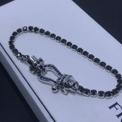 [Select]FORCE  LARGE HORSESHOE FULL DIAMOND TENNIS BRACELET
