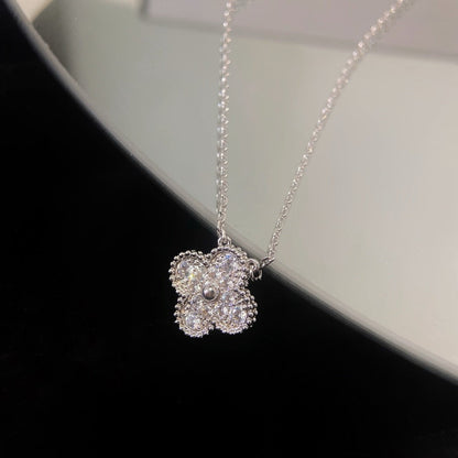 [Select]CLOVER 15MM DIAMOND SINGLE FLOWER NECKLACE