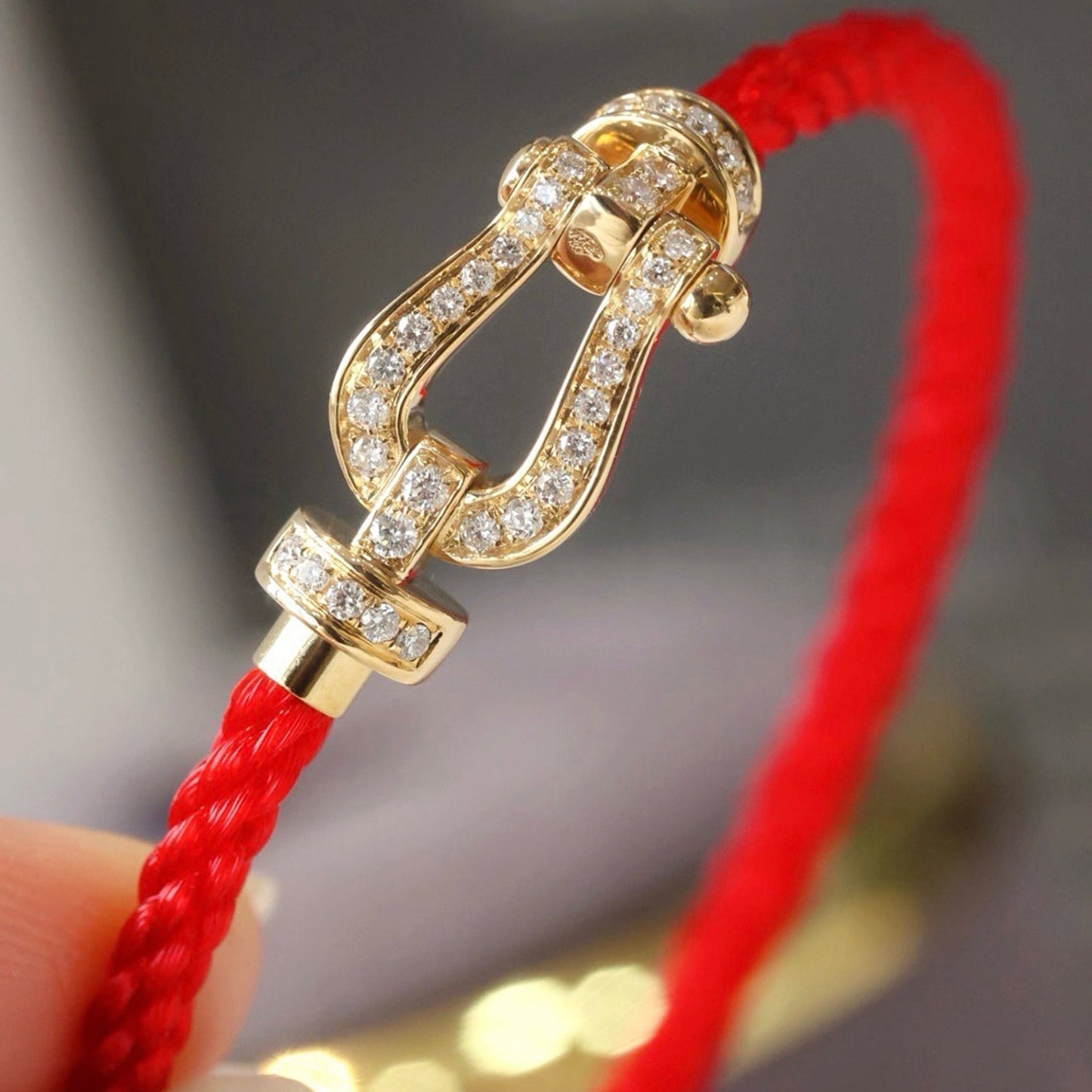 [Select]FORCE LARGE HORSESHOE FULL DIAMOND BRACELET SILVER