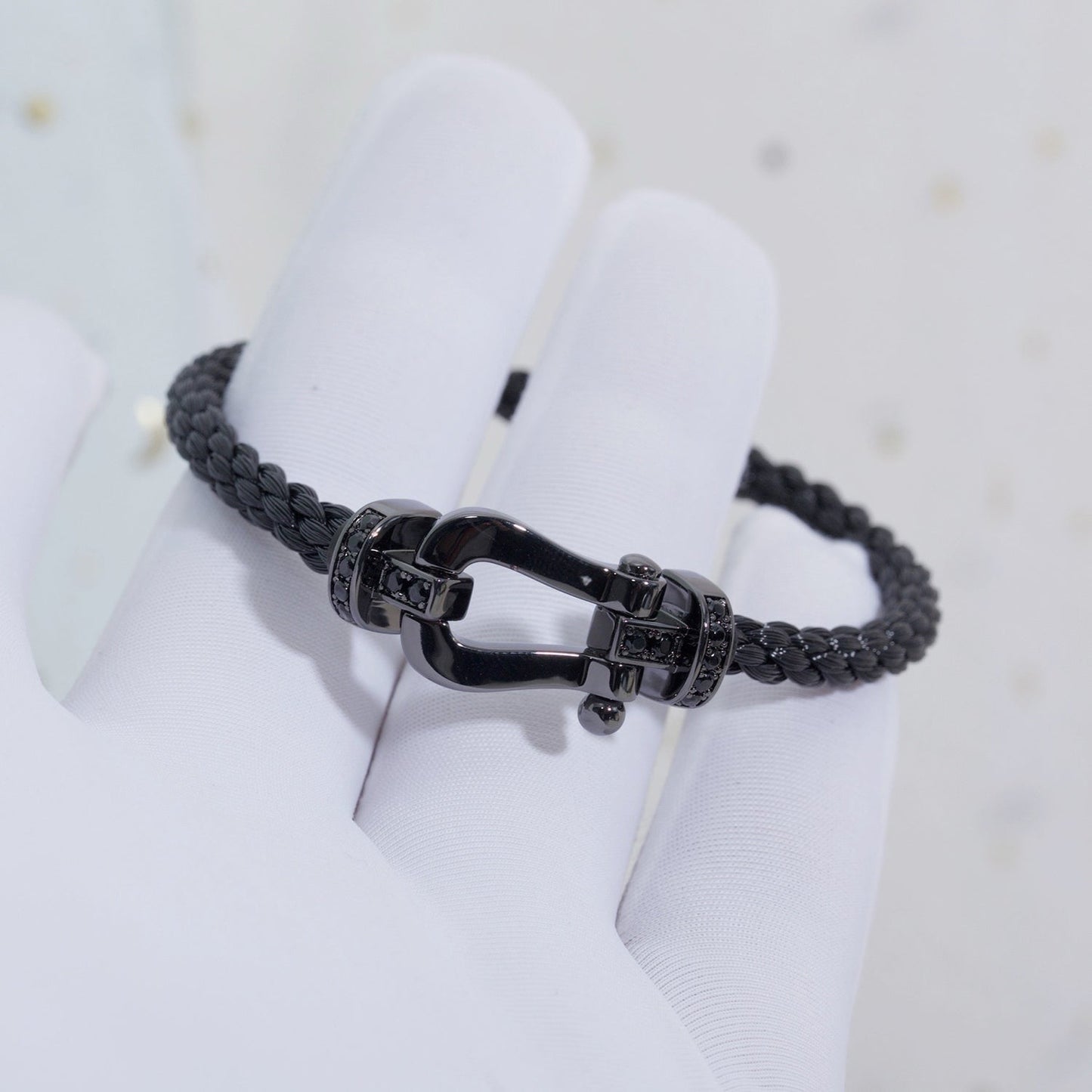 [Select]FORCE LARGE SERIES HORSESHOE BLACK SAMURAI BRACELET